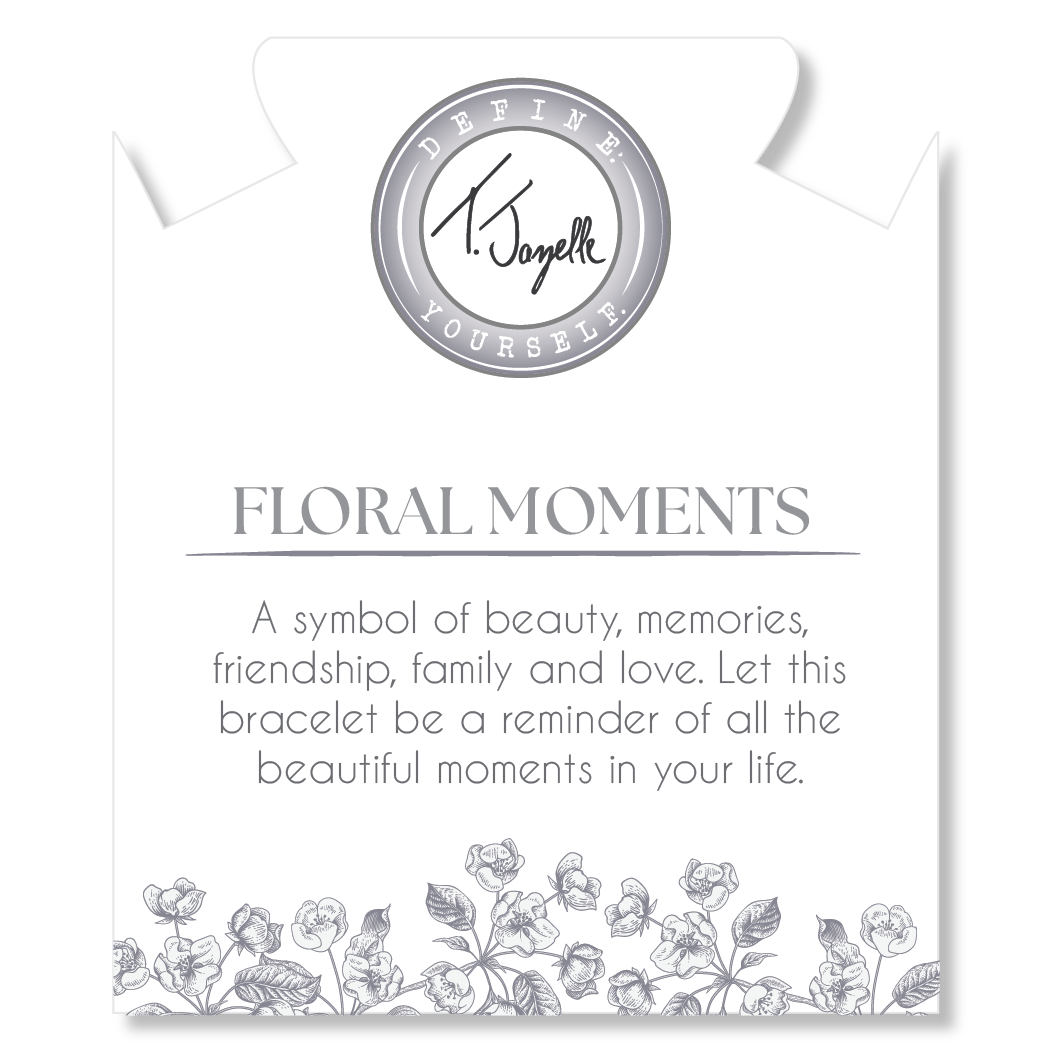 Floral Moments Bracelet- Black Painted Porcelain Beads