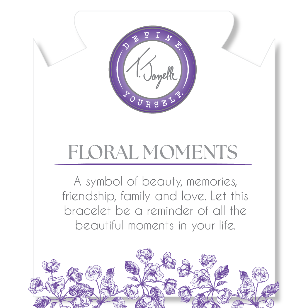 Floral Moments Bracelet- Purple Painted Porcelain Beads