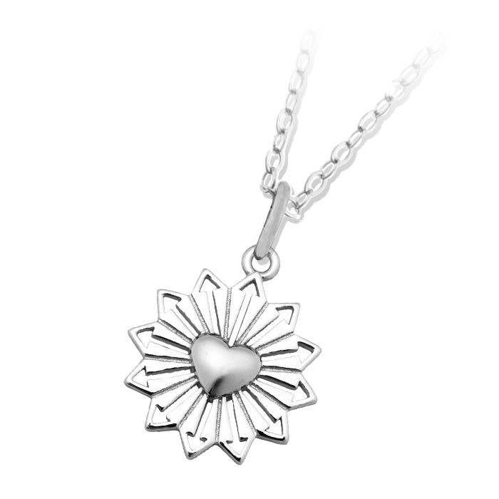 Follow Your Heart Sterling Silver Charm Necklace