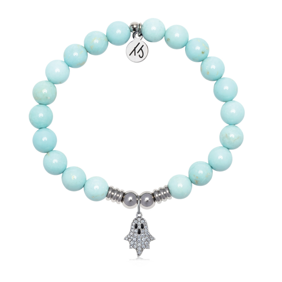 Ghost Charm with Blue Turquoise Gemstone Bracelet