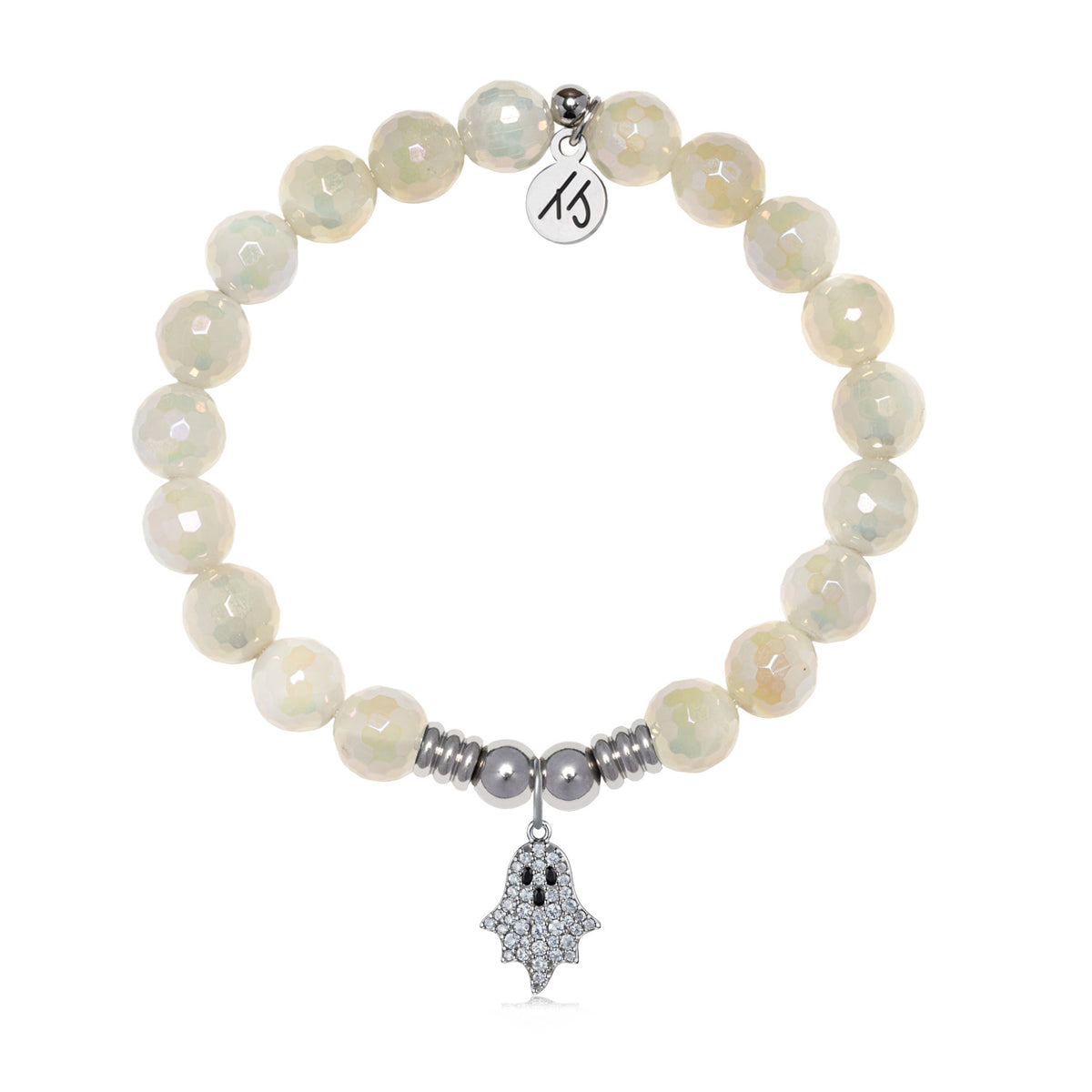 Ghost Charm with Moonstone Gemstone Bracelet