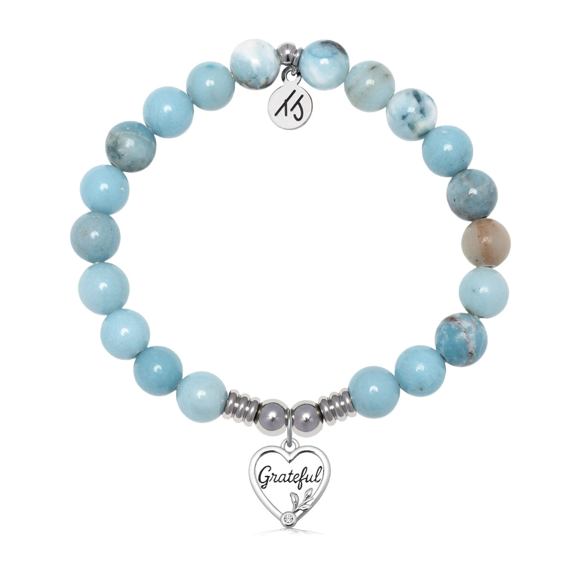 Grateful with Larimar Jasper Gemstone Bracelet