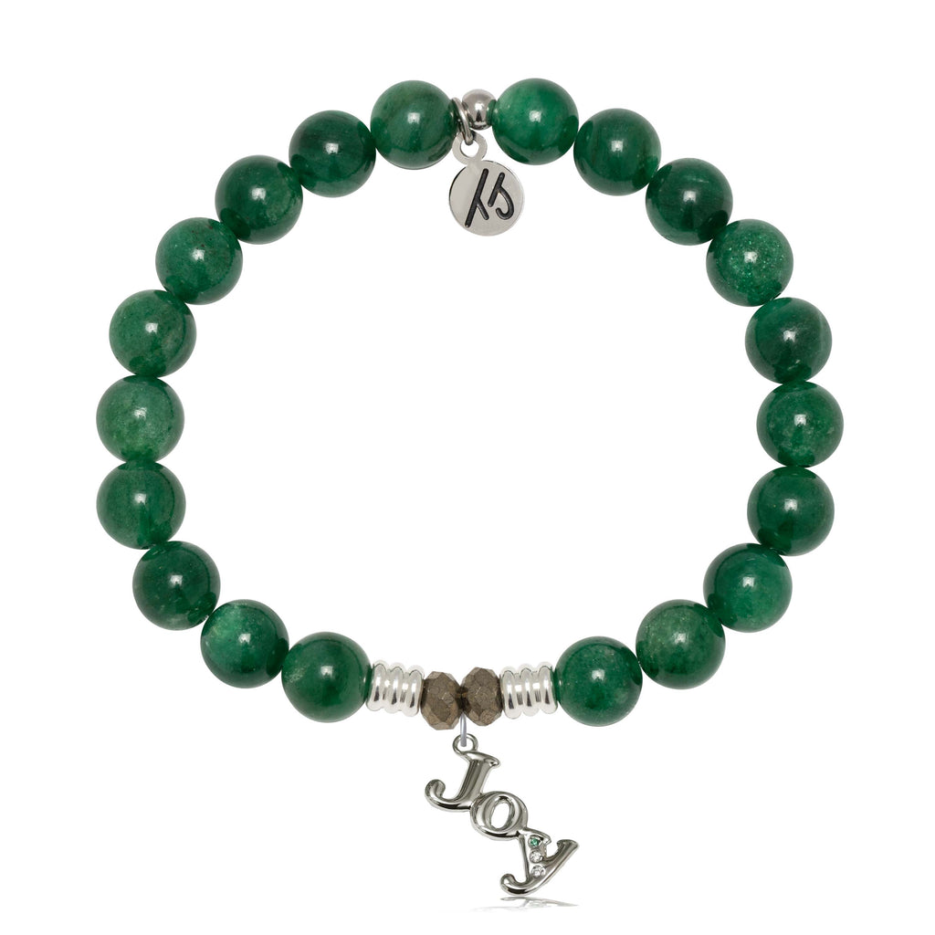 Green Kyanite Gemstone Bracelet with Joy Sterling Silver Charm