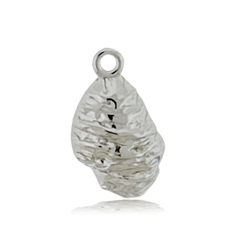 Green Quartz Gemstone Bracelet with Oyster Sterling Silver Charm