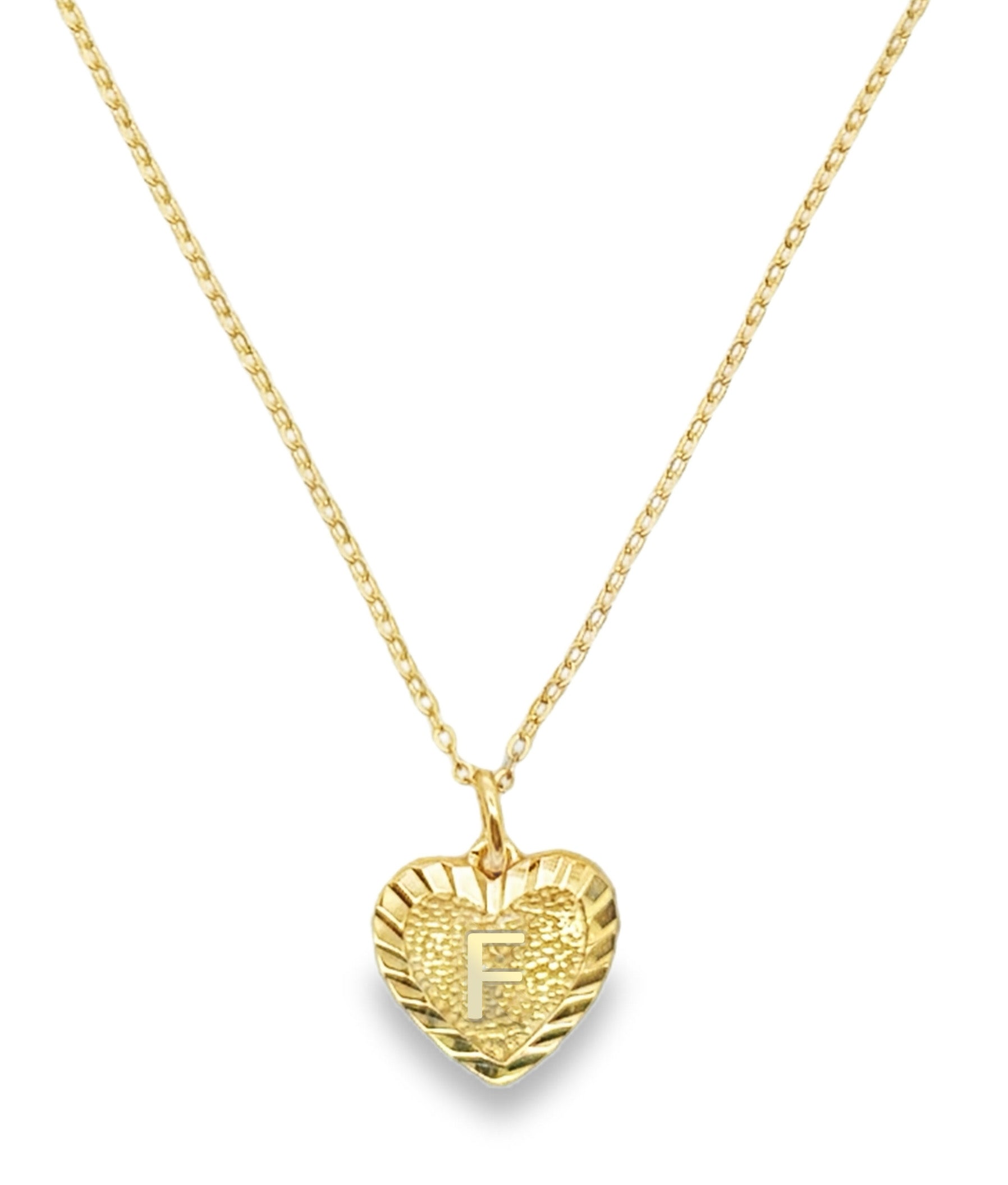 Initial Heart Gold Charm Necklace
