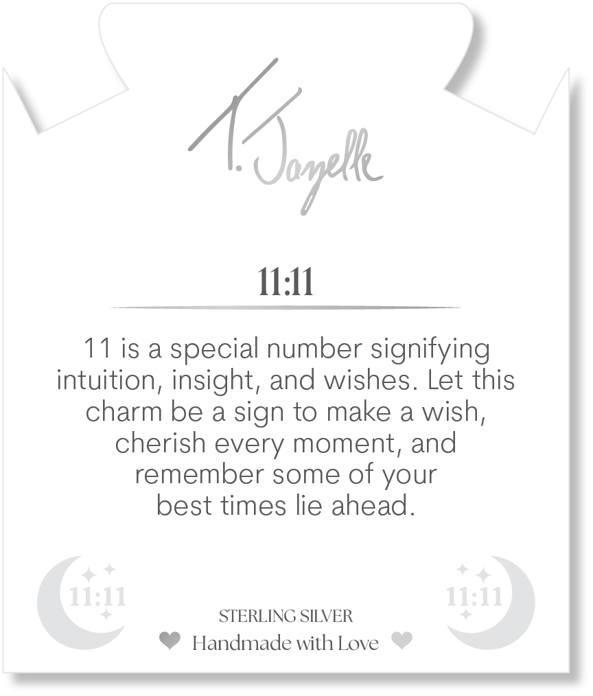 Kunzite Gemstone Bracelet with 11:11 Sterling Silver Charm