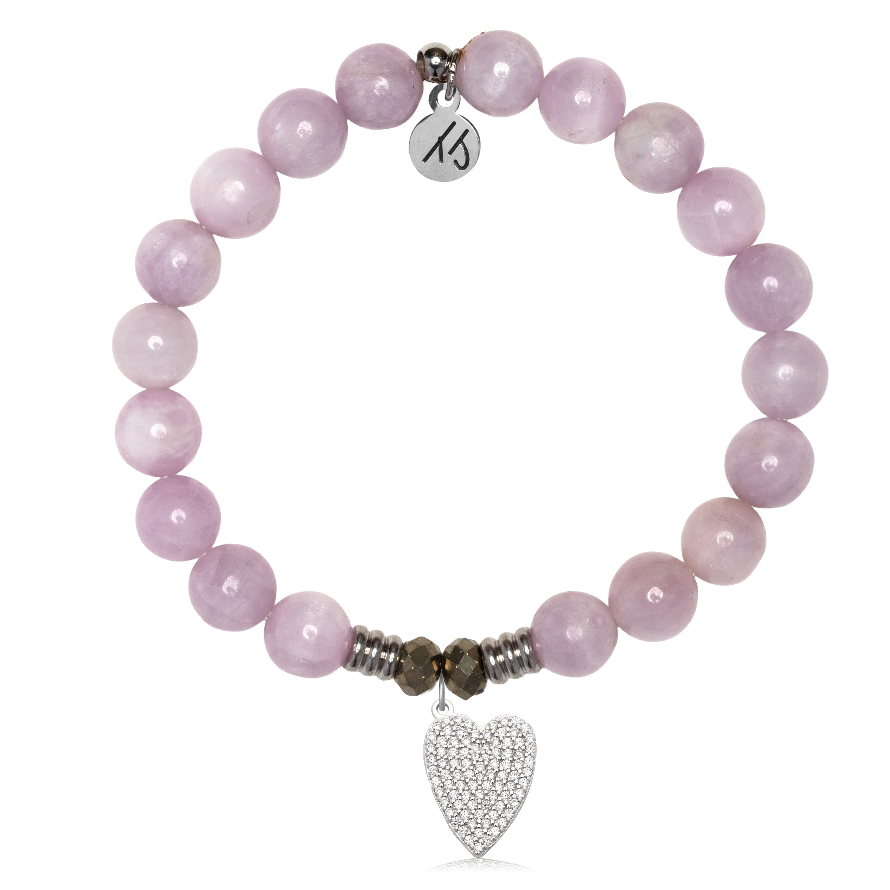 Kunzite Gemstone Bracelet with You Are Loved Sterling Silver Charm