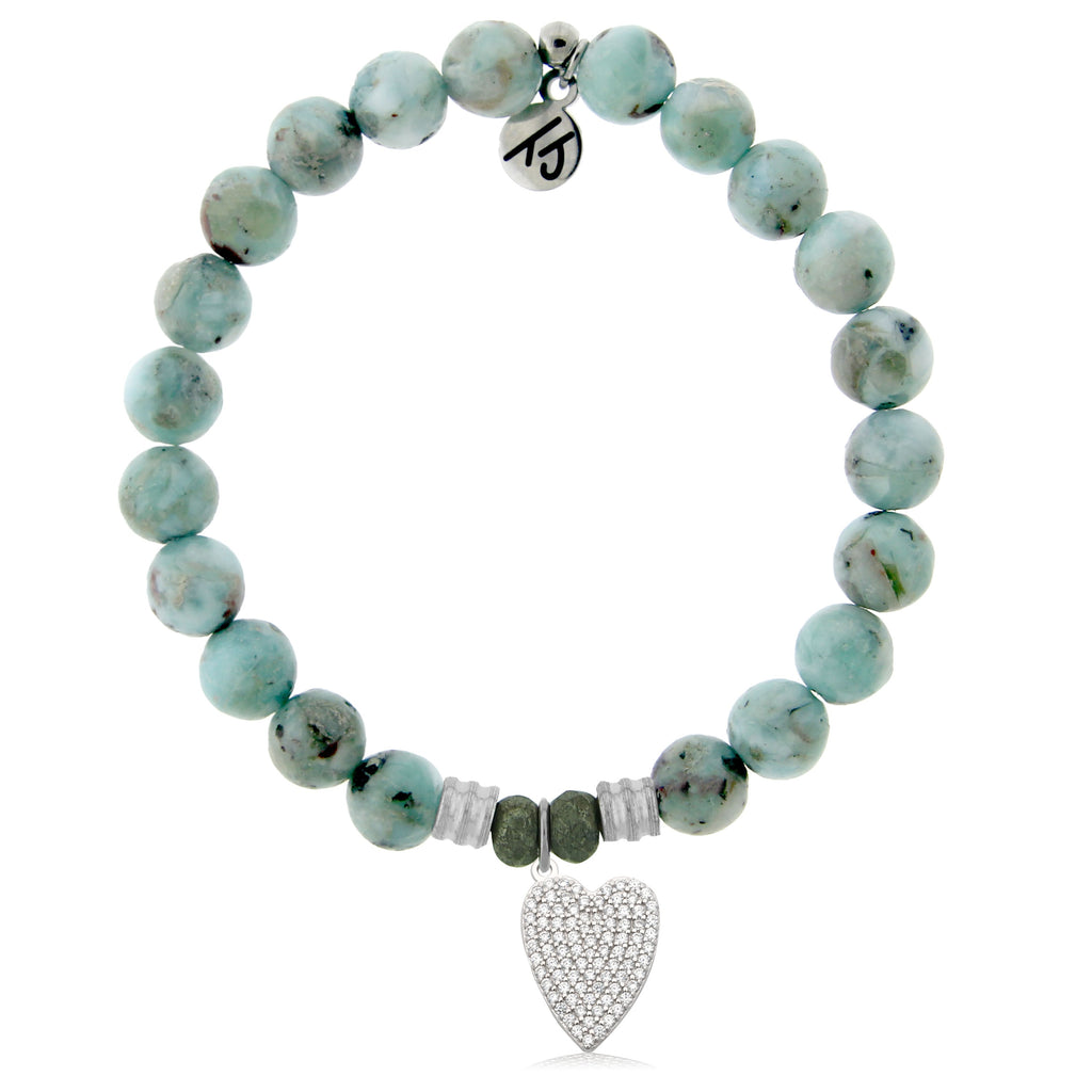 Larimar Gemstone Bracelet with You Are Loved Sterling Silver Charm