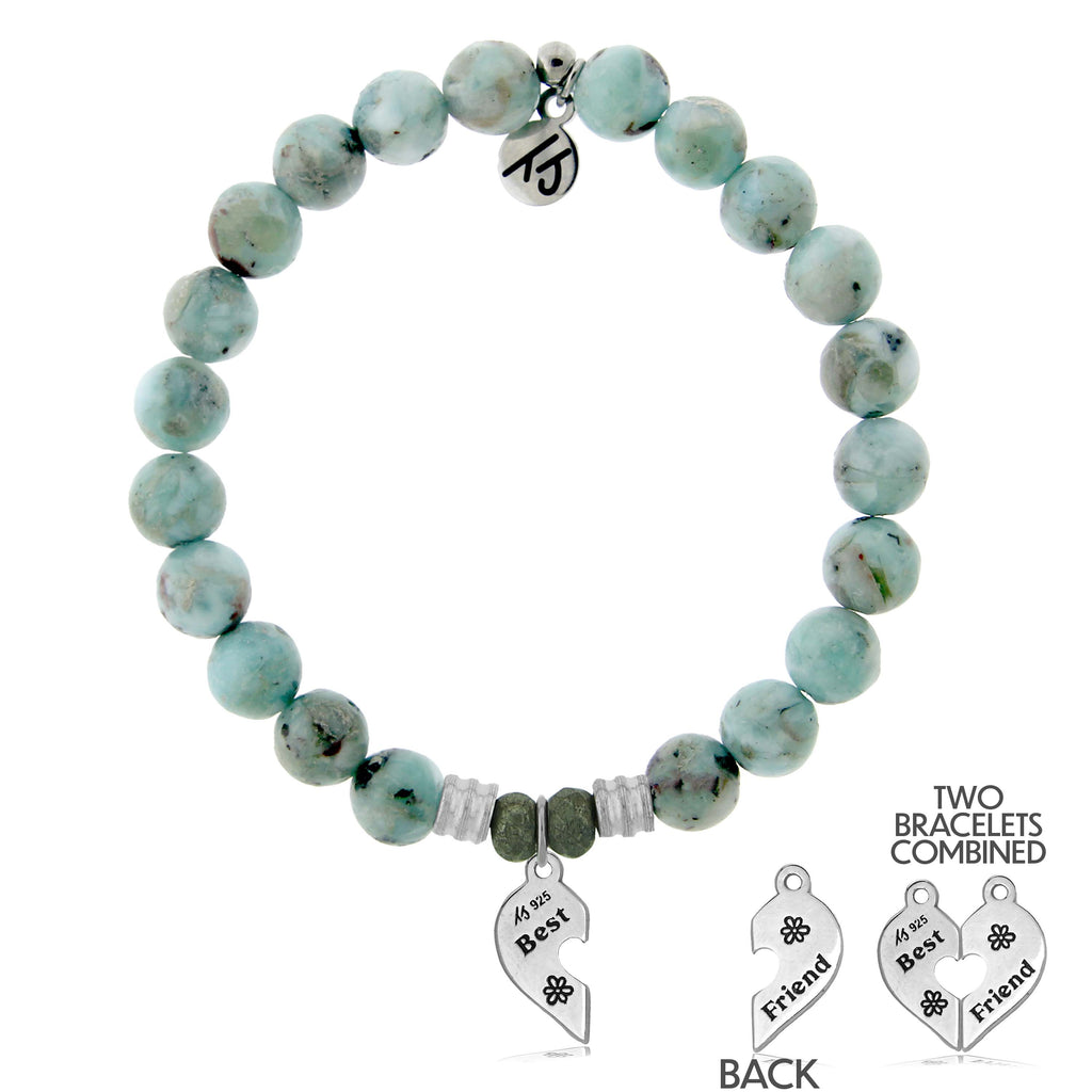 Larimar Stone Bracelet with Forever Friends Sterling Silver Charm