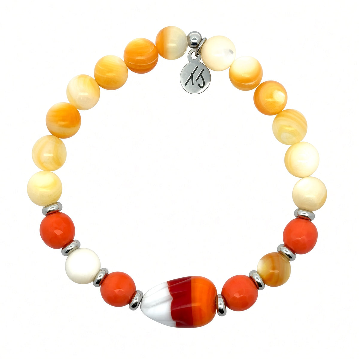 Limited Edition Candy Corn with Yellow Shell Gemstone Exclusive Bracelet