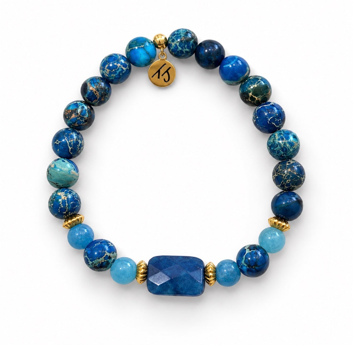 Limited Edition Exclusive Apatite with Blue Jasper Gemstone Bracelet