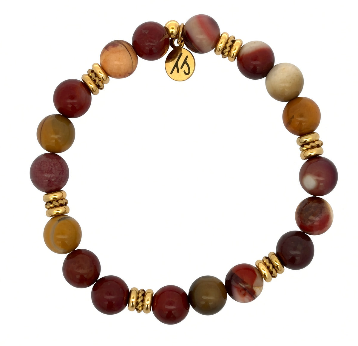 Limited Edition Exclusive Gold Courage Within with Mookaite Gemstone Bracelet