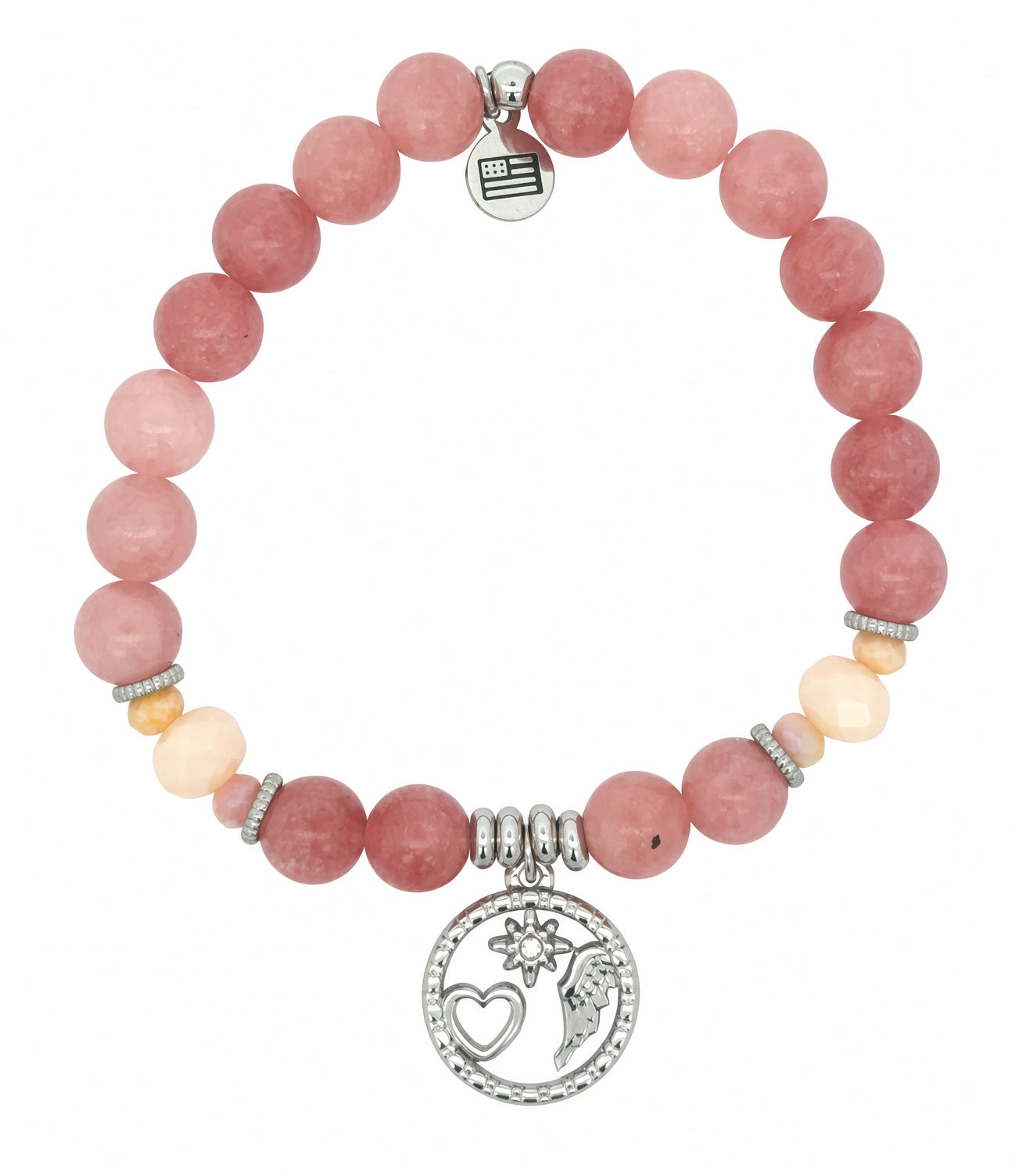 Limited Edition Exclusive Guiding Angels Charm with Strawberry Jade Gemstone Bracelet