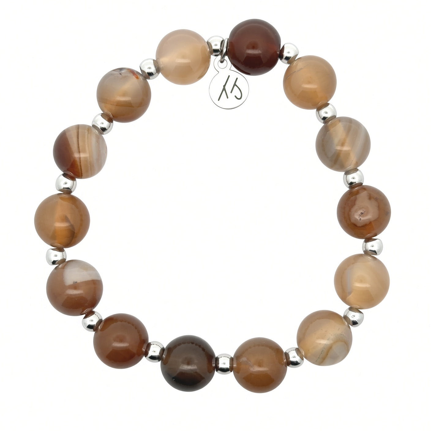 Limited Edition Exclusive Silver with Coffee Agate Gemstone