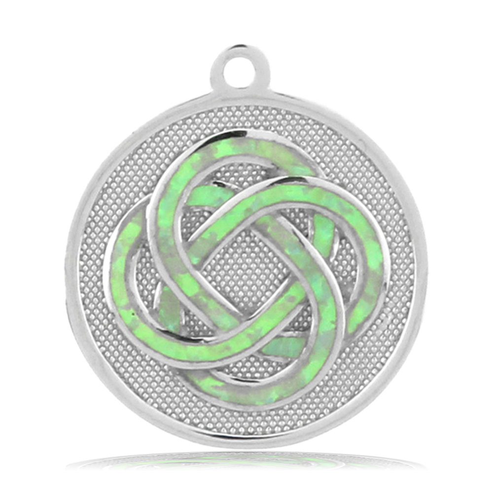 Limited Edition: Green Fire Agate Gemstone Bracelet with Journey Knot Sterling Silver Charm