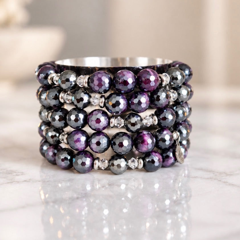 Limited Edition- Mystical Bracelet with Purple Tigers Eye Gemstones