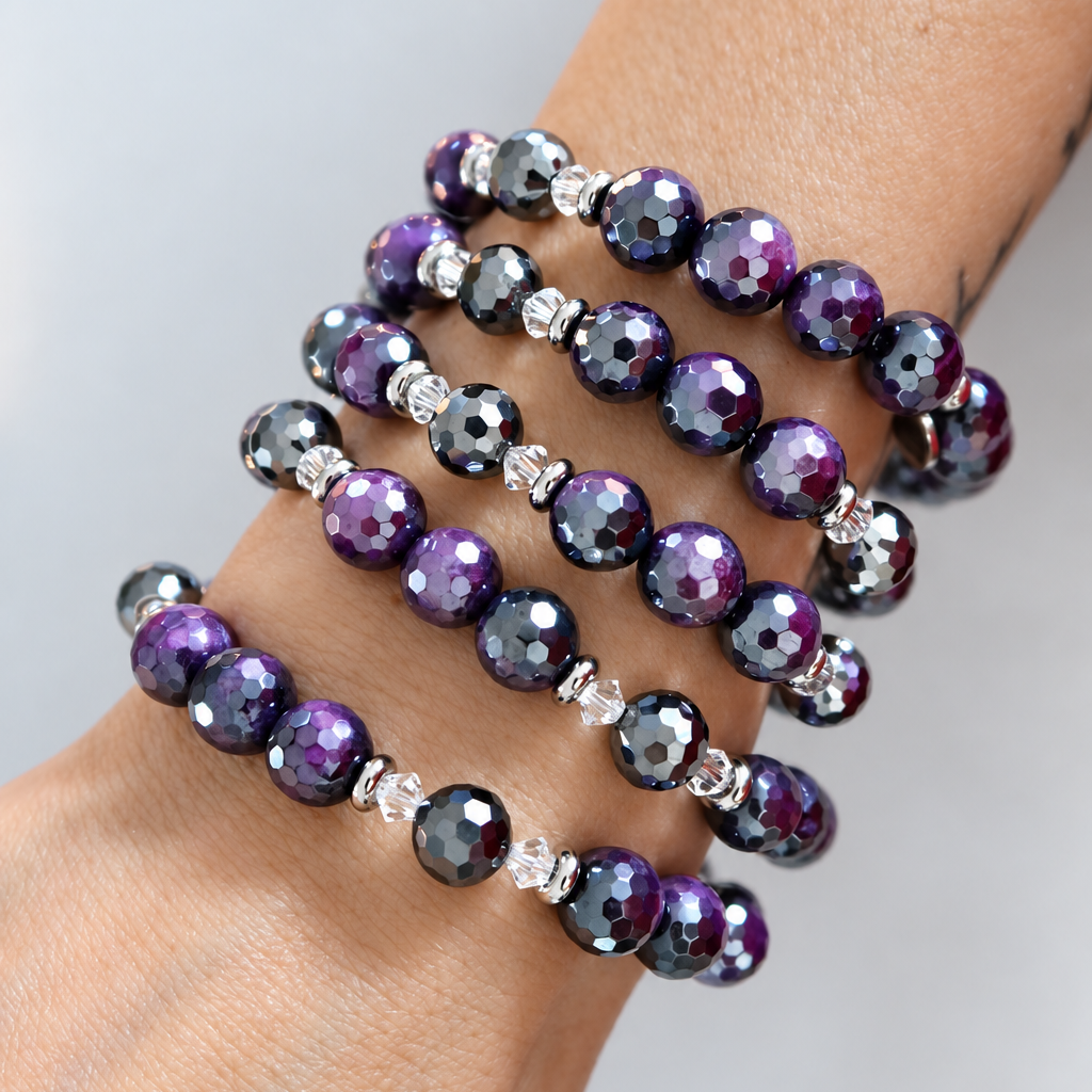 Limited Edition- Mystical Bracelet with Purple Tigers Eye Gemstones