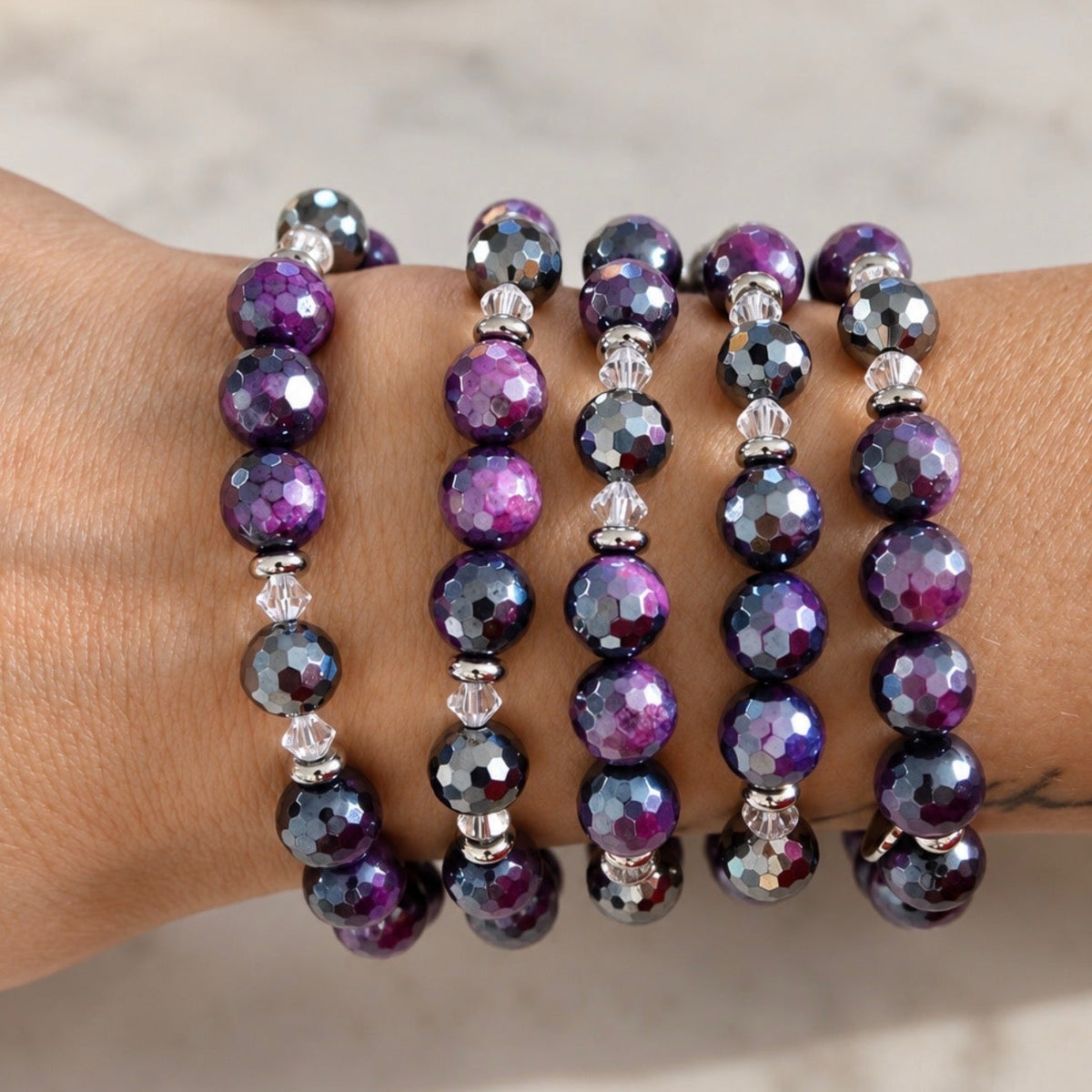 Limited Edition- Mystical Bracelet with Purple Tigers Eye Gemstones