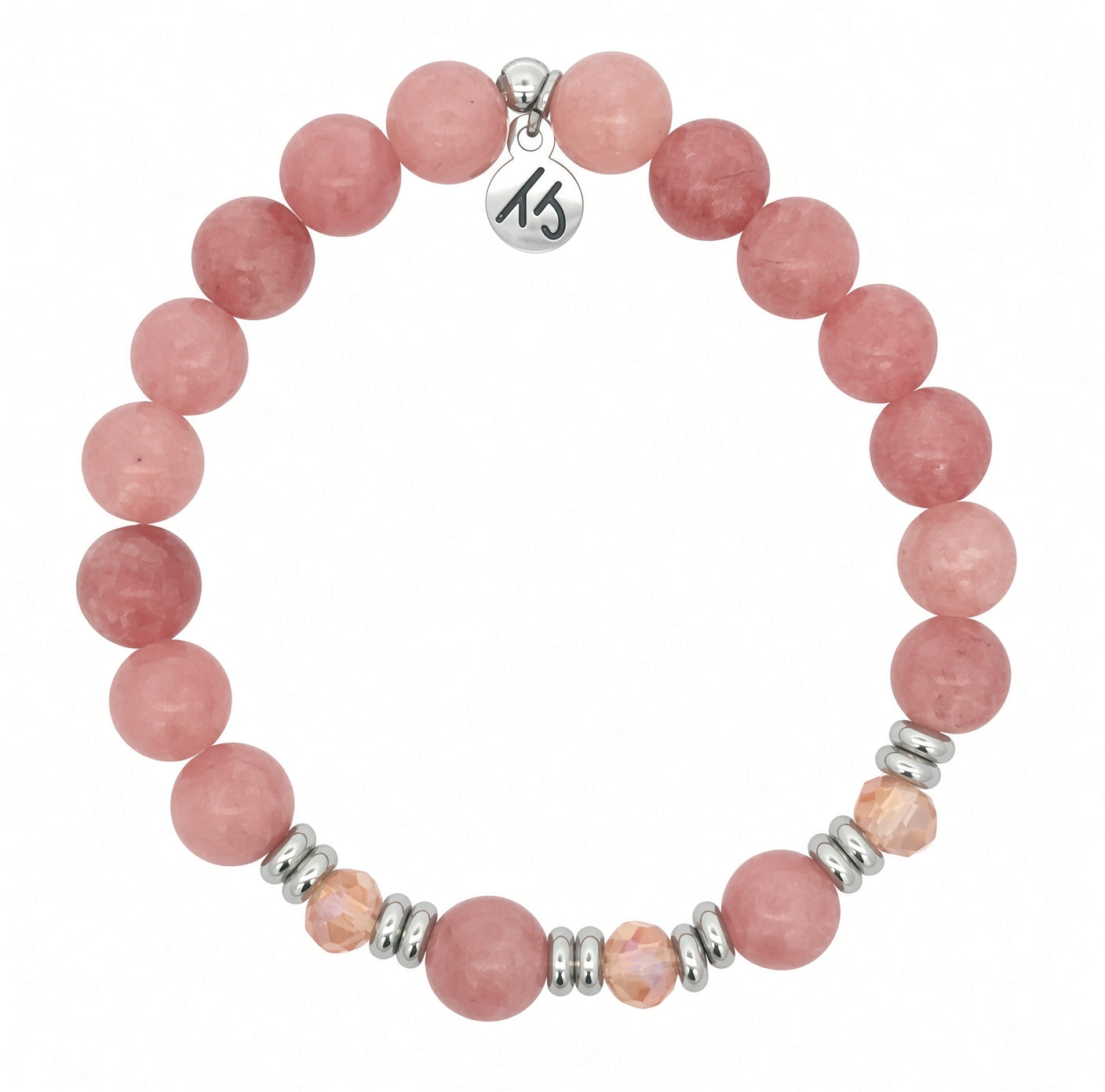 Limited Edition Strawberry Jade Gemstone with Pink Crystal Exclusive Bracelet