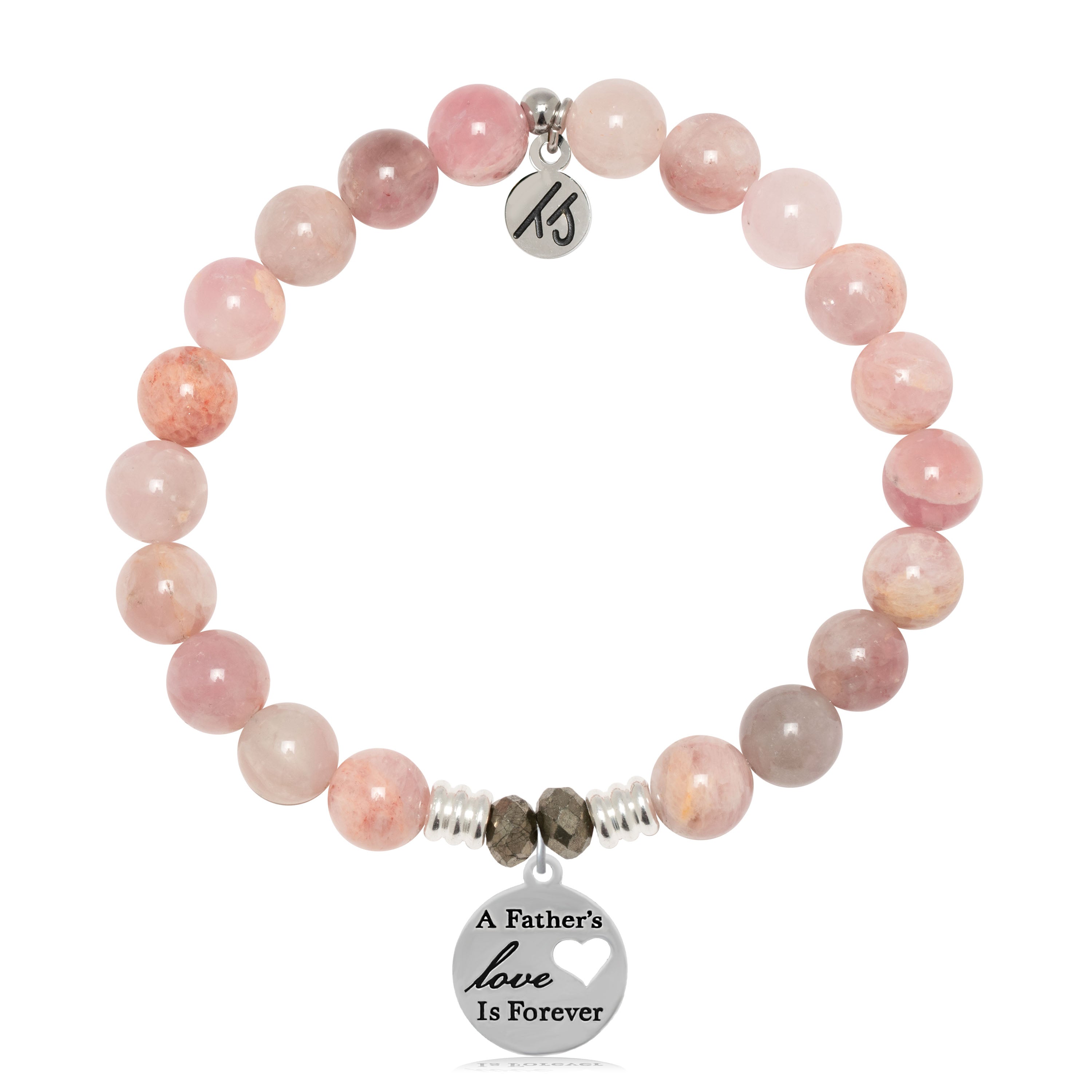 Madagascar Quartz Gemstone Bracelet with Father's Love Sterling Silver Charm