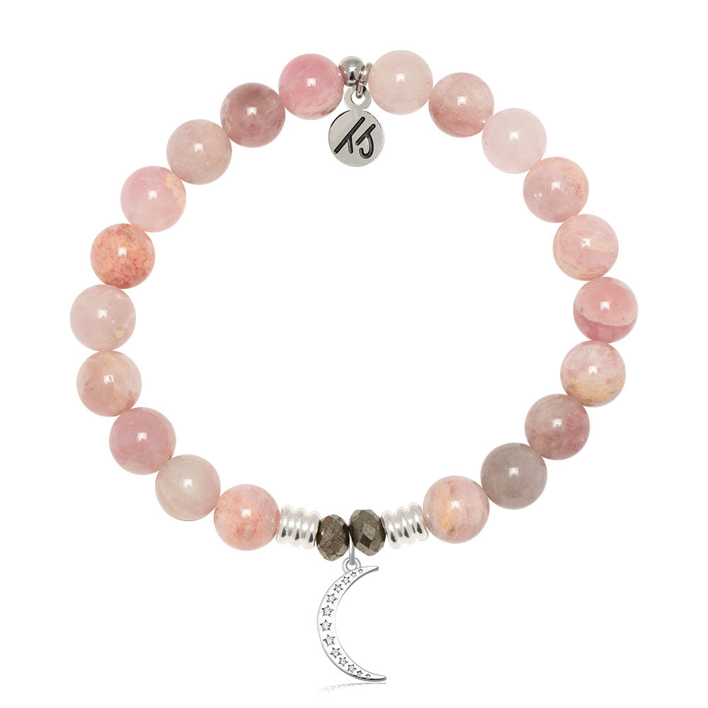 Madagascar Quartz Gemstone Bracelet with Friendship Moon Sterling Silver Charm