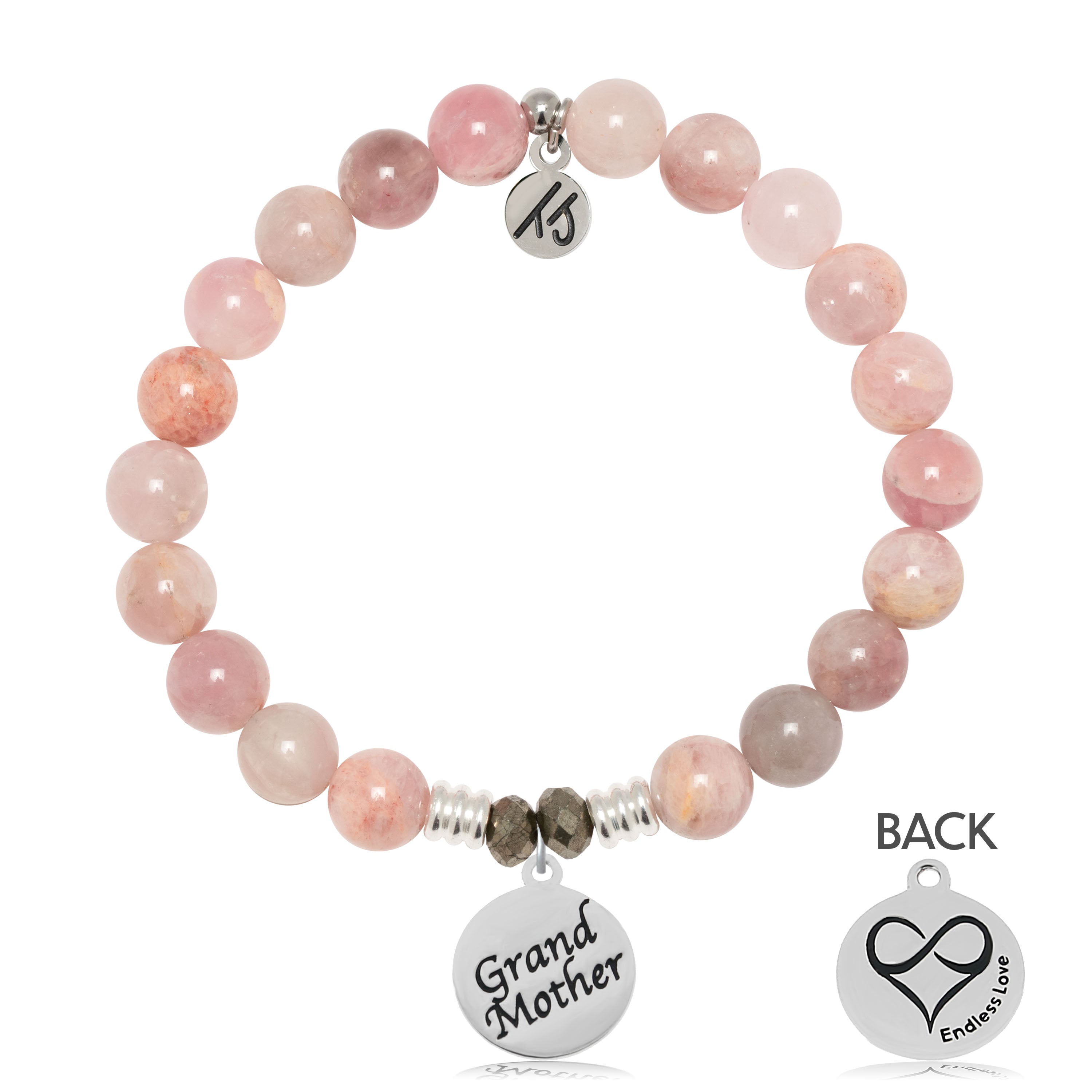 Madagascar Quartz Gemstone Bracelet with Grandmother Sterling Silver Charm