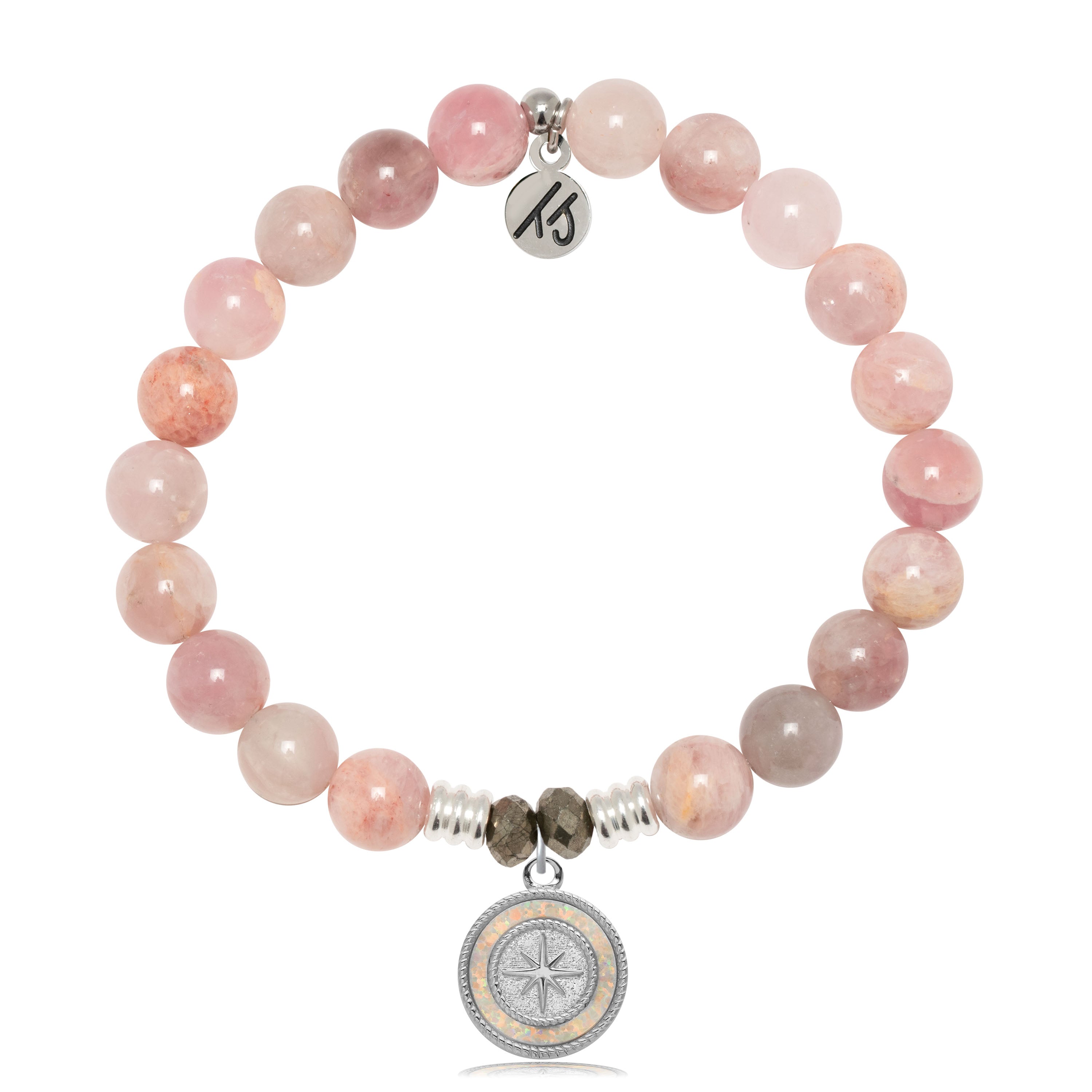 Madagascar Quartz Gemstone Bracelet with North Star Sterling Silver Charm