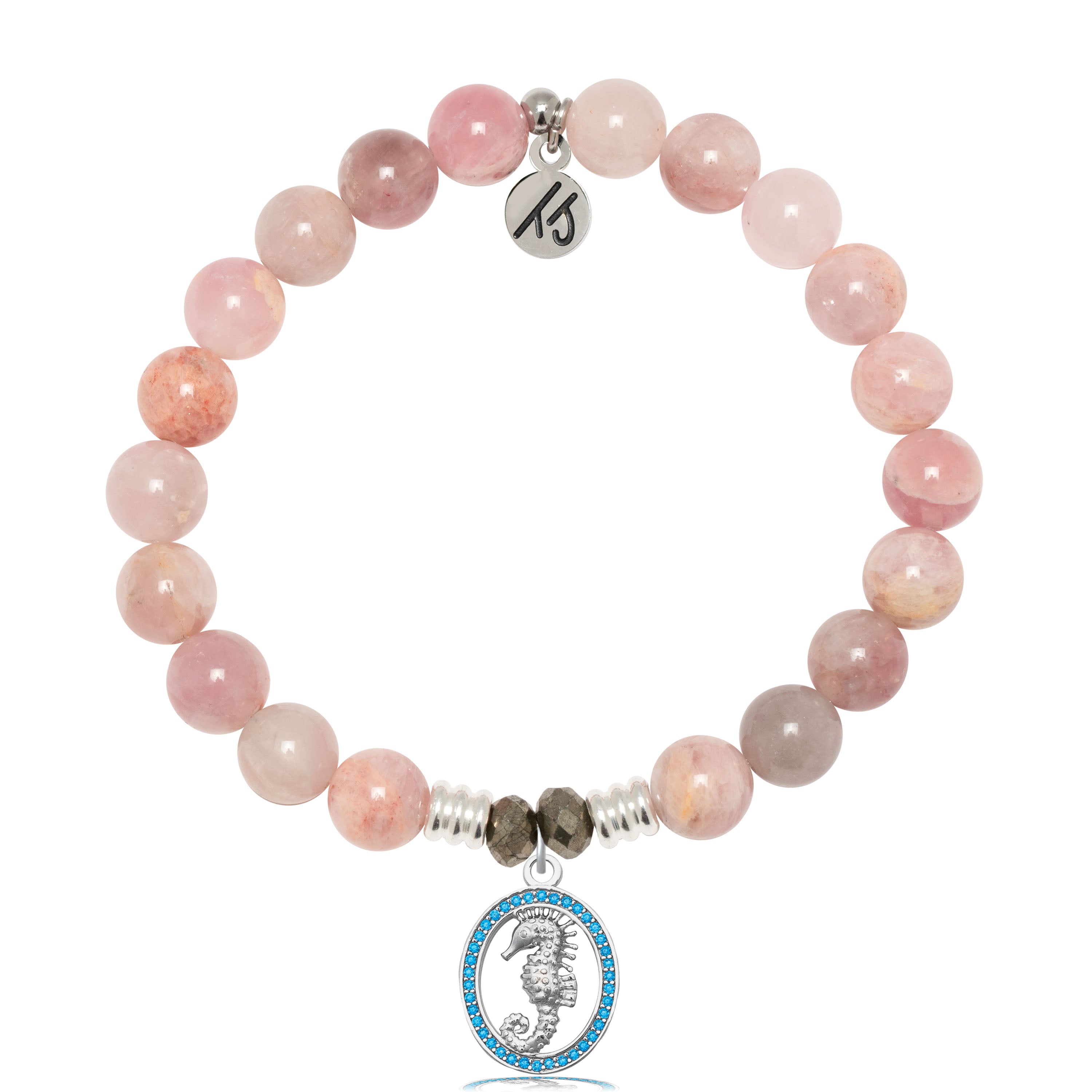 Madagascar Quartz Gemstone Bracelet with Seahorse Sterling Silver Charm