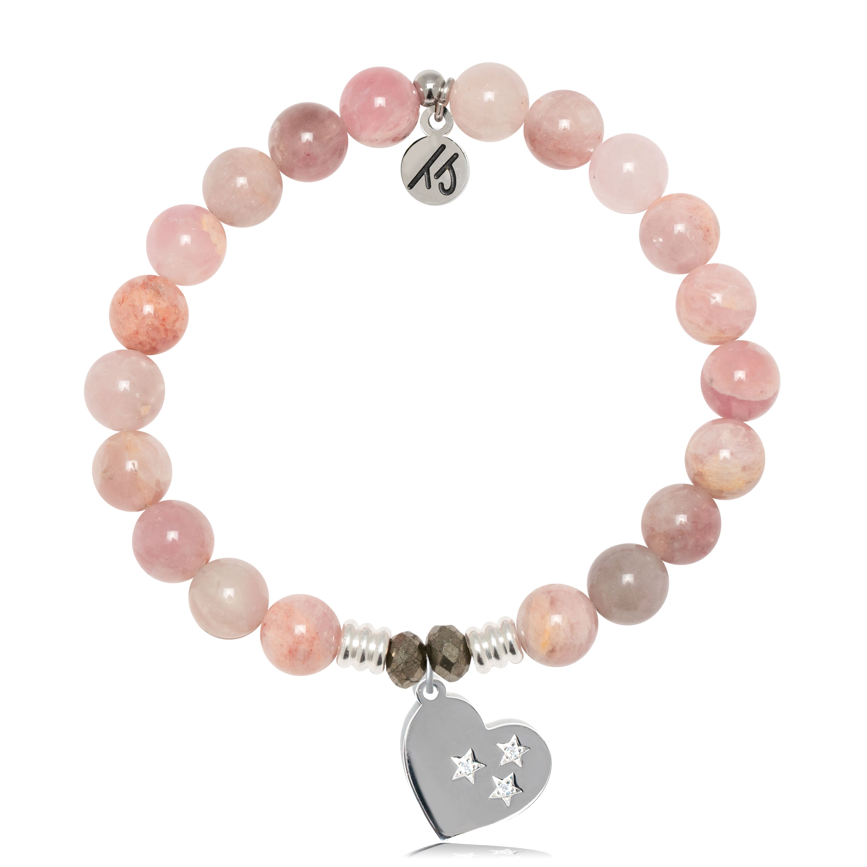 Madagascar Quartz Gemstone Bracelet with Wishing Heart Sterling Silver Charm