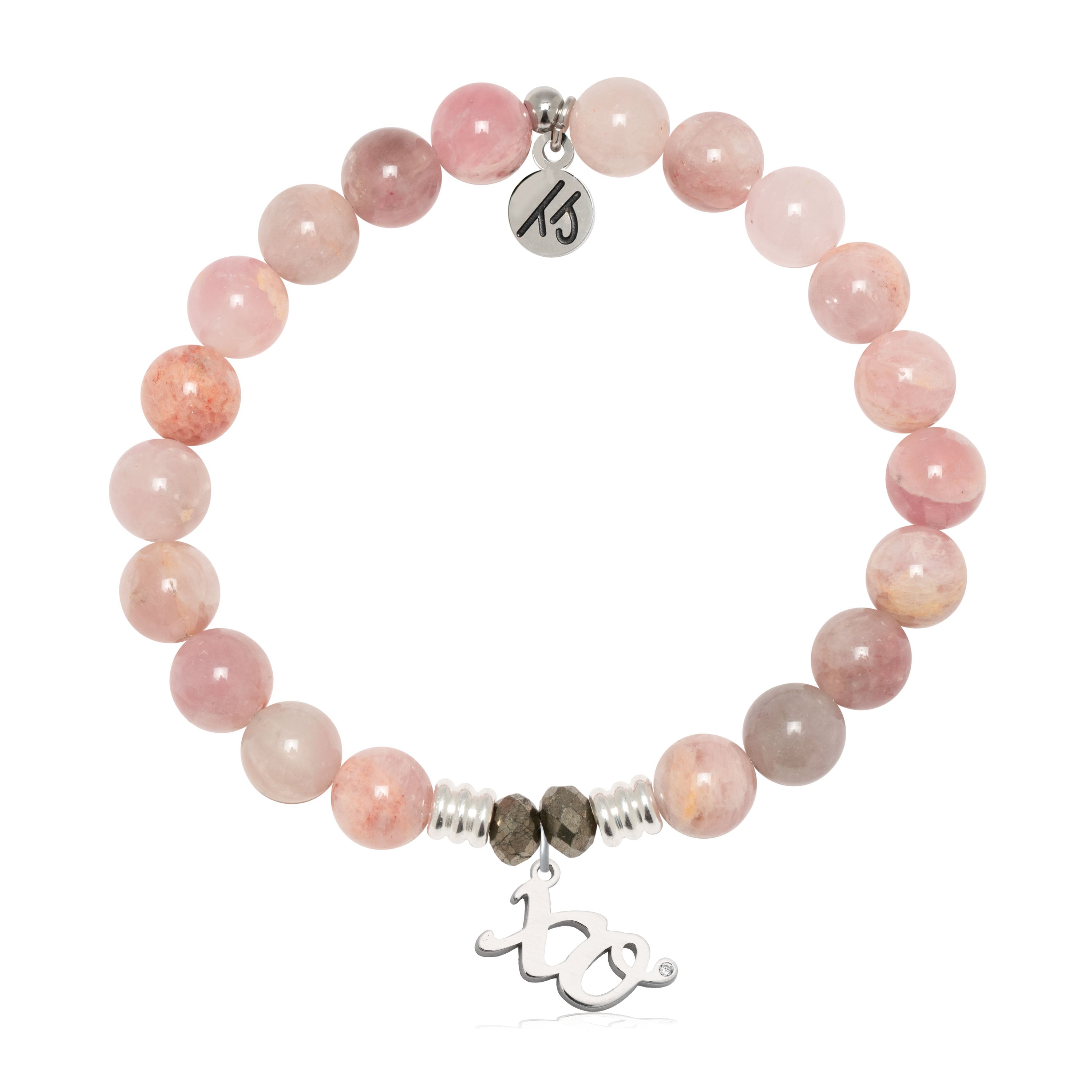 Madagascar Quartz Gemstone Bracelet with XO Sterling Silver Charm
