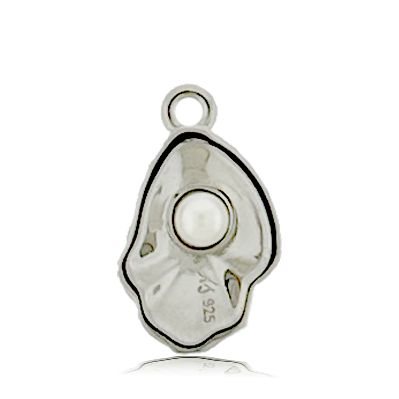 Mauve Jade Gemstone Bracelet with Oyster Sterling Silver Charm