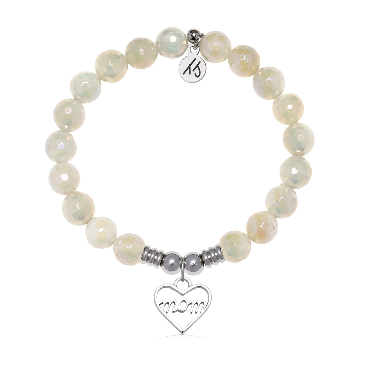 Mom Charm with Moonstone Gemstone Bracelet