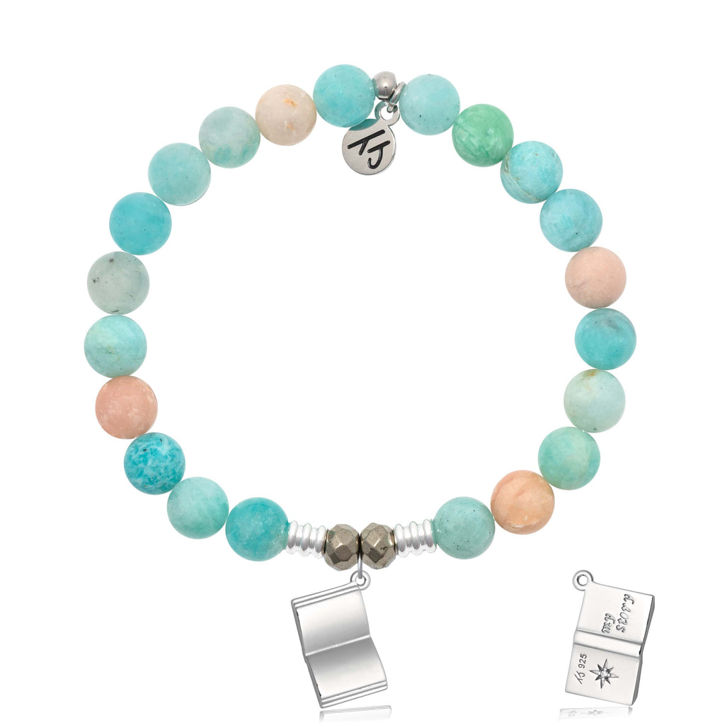 Multi Amazonite Gemstone Bracelet with Your Story Sterling Silver Charm