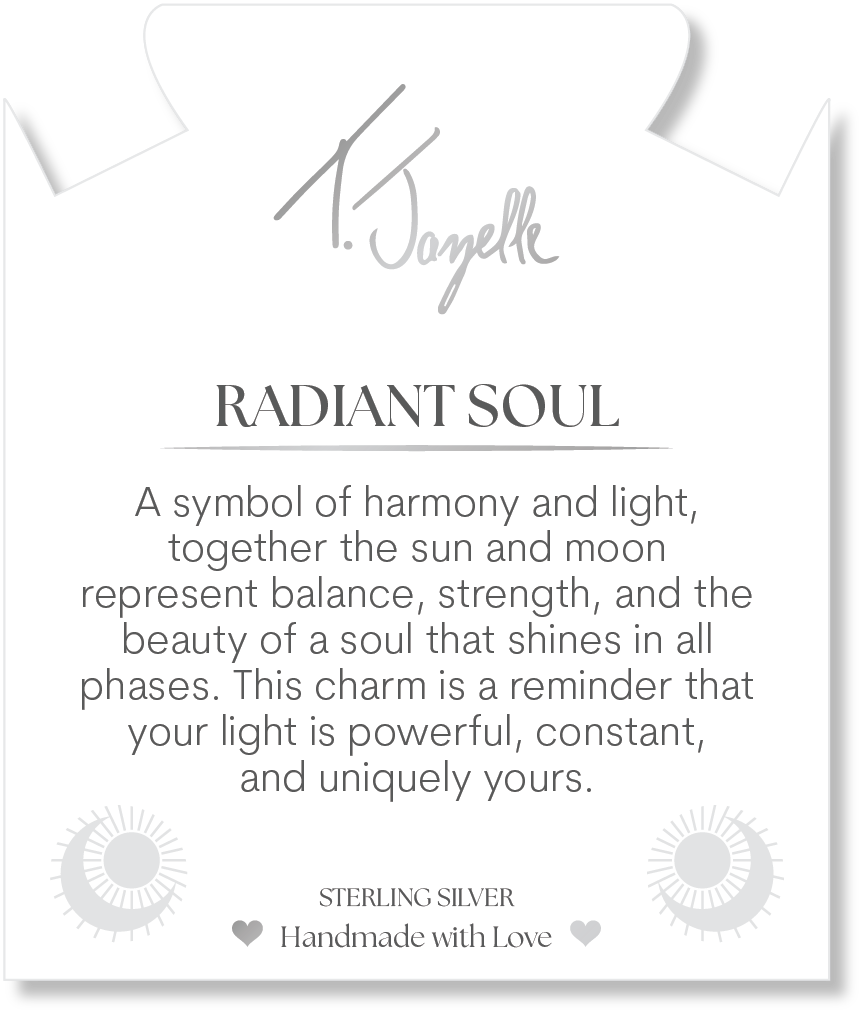 Pink Chalcedony Gemstone Bracelet with Radiant Soul Sterling Silver Charm