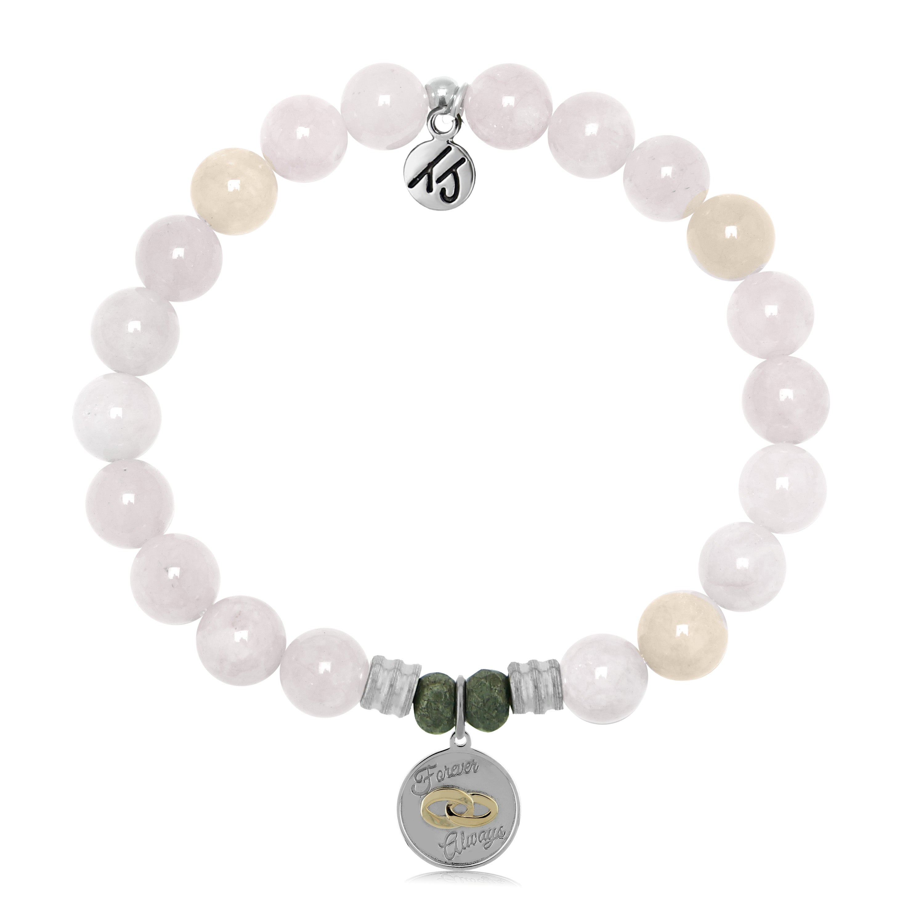 Pink Morganite Gemstone Bracelet with Always & Forever Sterling Silver Charm