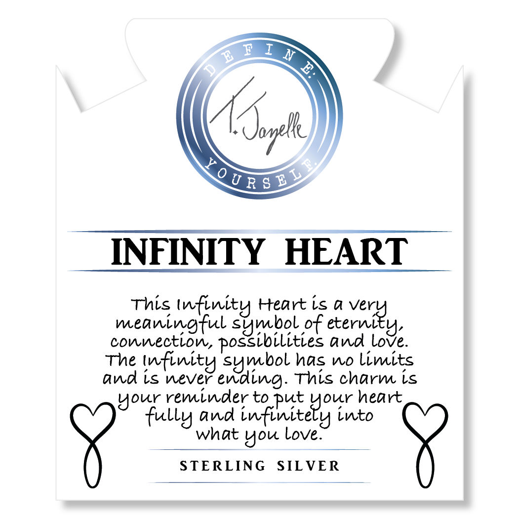 Pink Morganite Gemstone Bracelet with Infinity Heart Sterling Silver Charm
