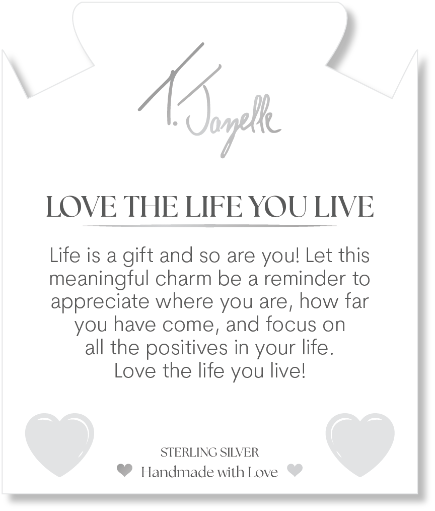 Pink Morganite Gemstone Bracelet with Love The Life You Live Sterling Silver Charm