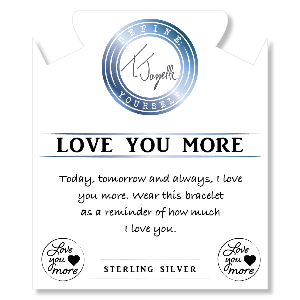 Pink Morganite Gemstone Bracelet with Love You More Sterling Silver Charm