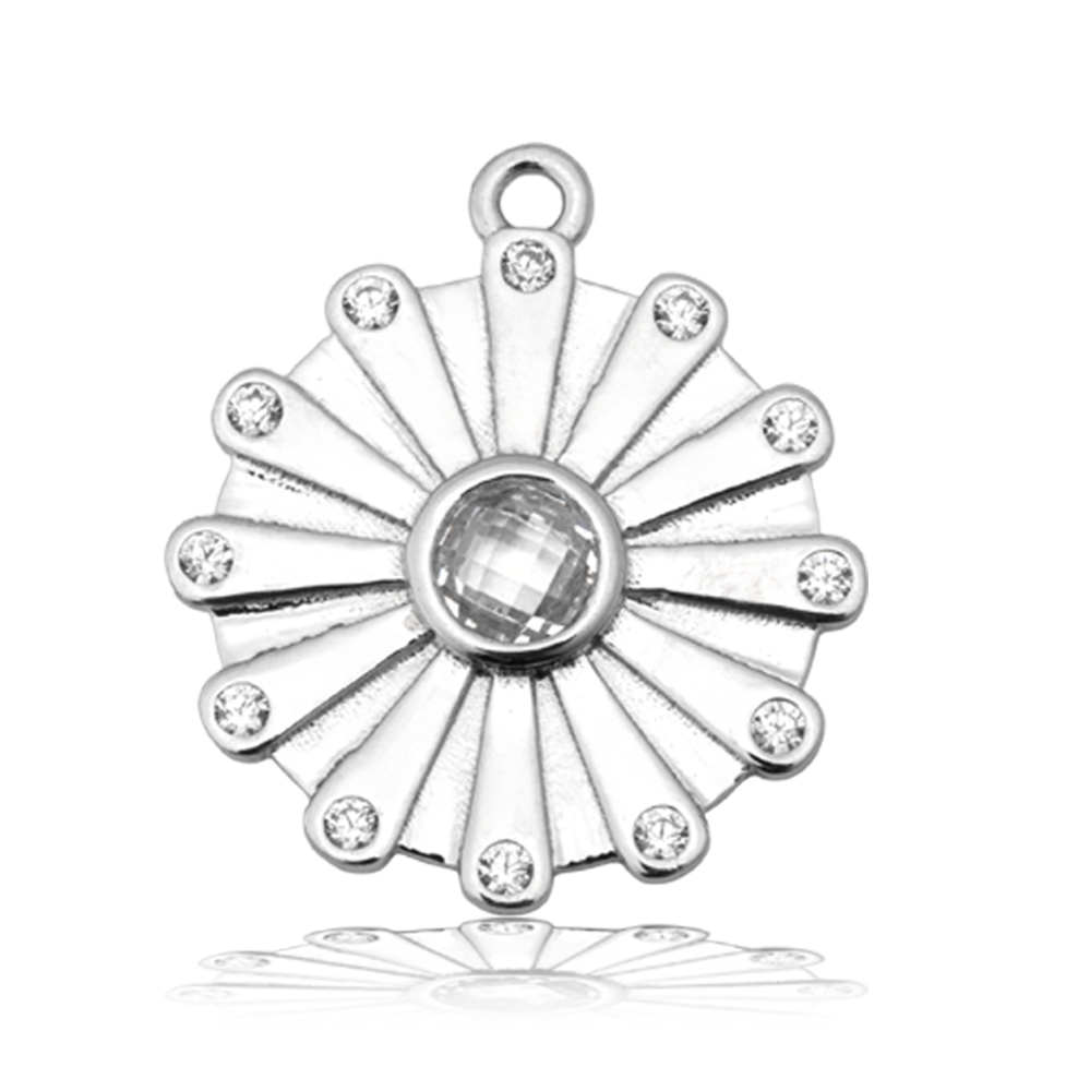 Pink Selenite Gemstone Bracelet with Happiness Sterling Silver Charm