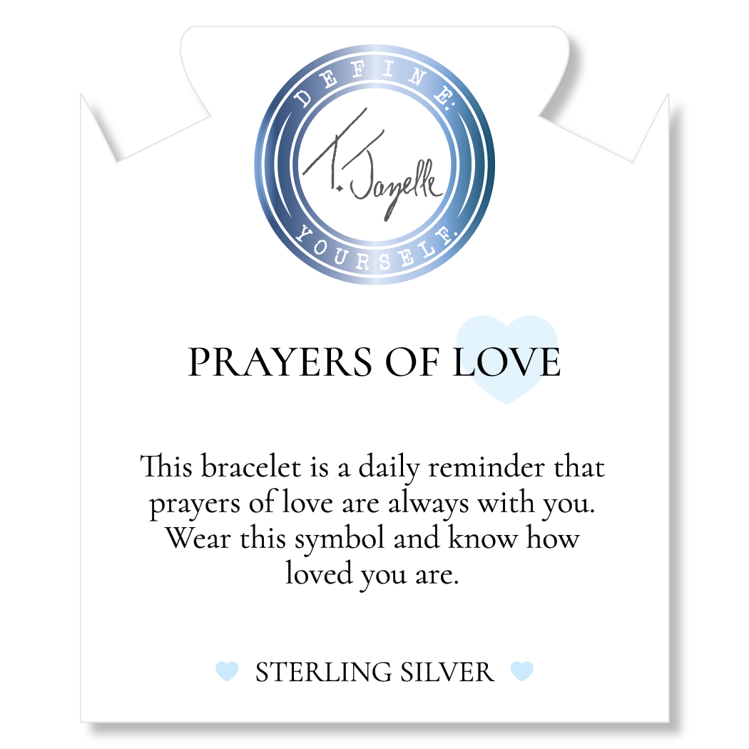 Prayers Collection: Sky Blue Jade Gemstone Bracelet with Prayers of Love Sterling Silver Charm
