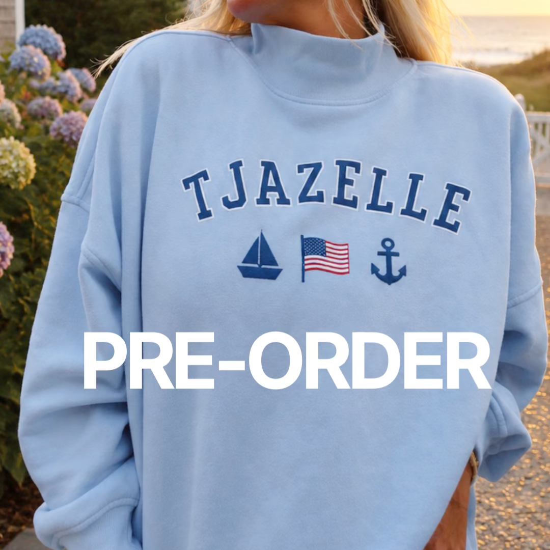 PREORDER Blue T. JAZELLE Mock-Neck Sweatshirt PREORDER