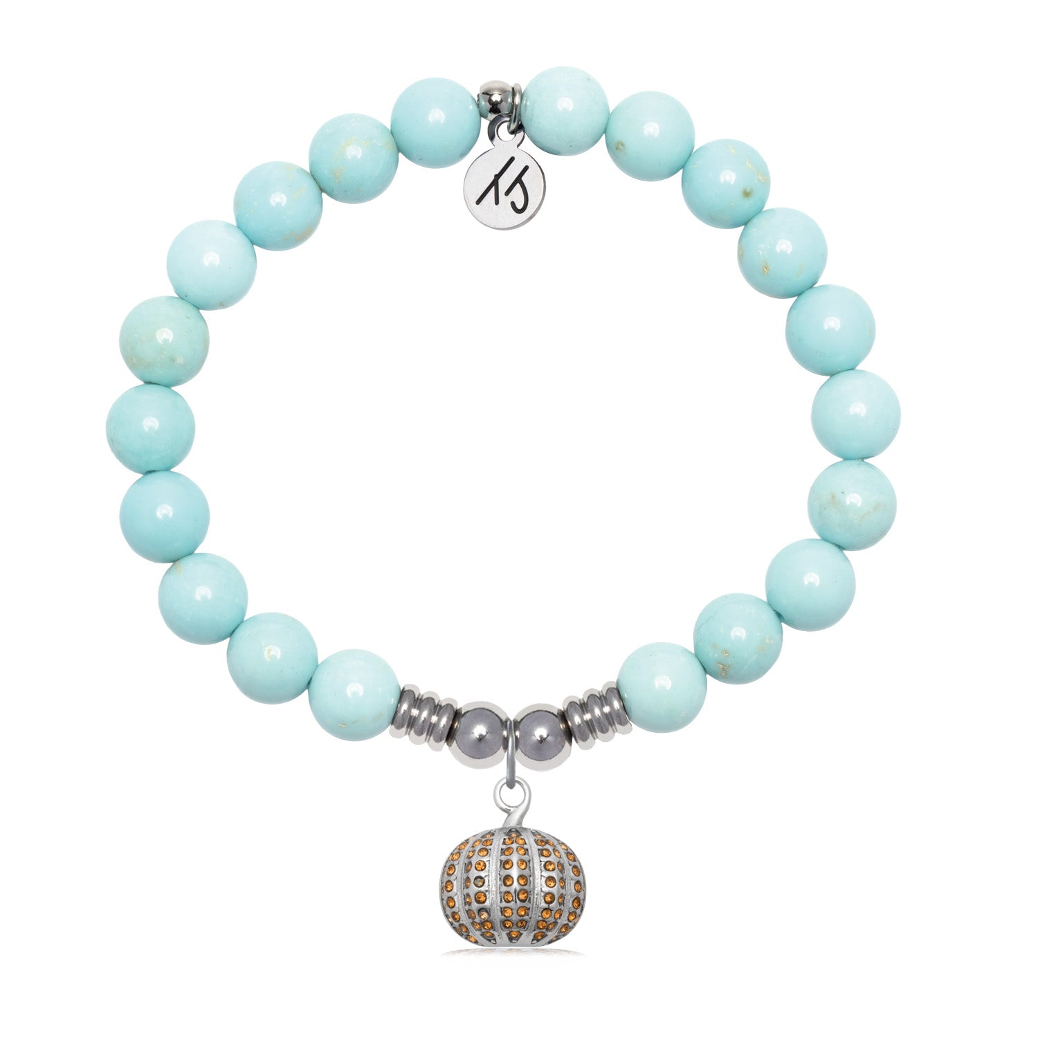 Beautiful Soul Charm with Silver Dipped Sky Blue Agate Gemstone