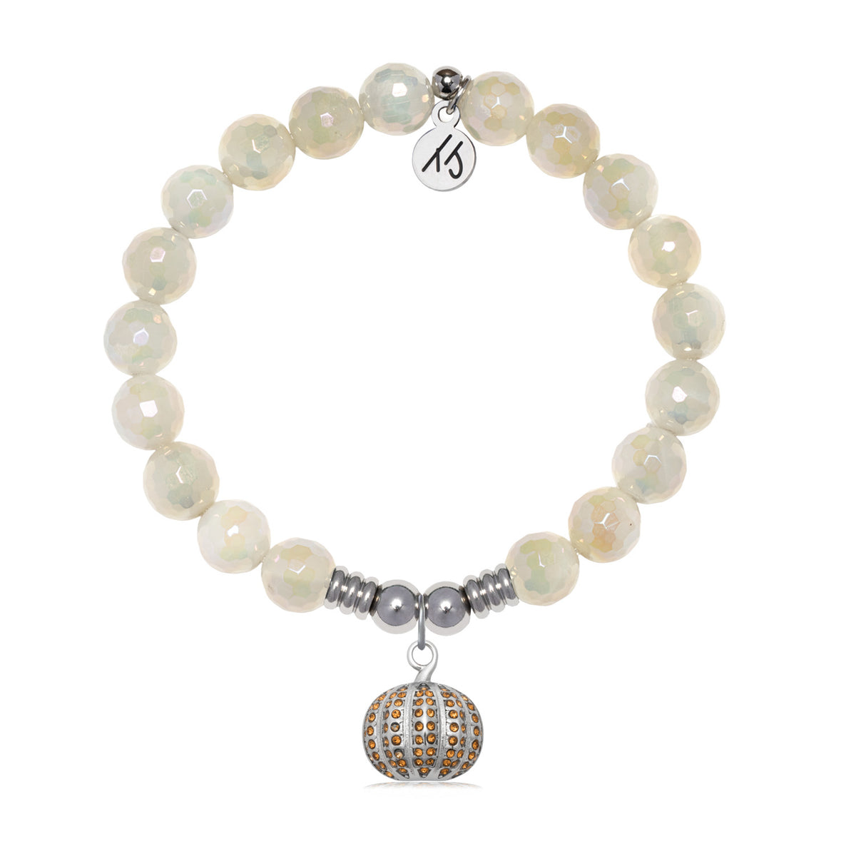 Pumpkin Charm with Moonstone Gemstone Bracelet