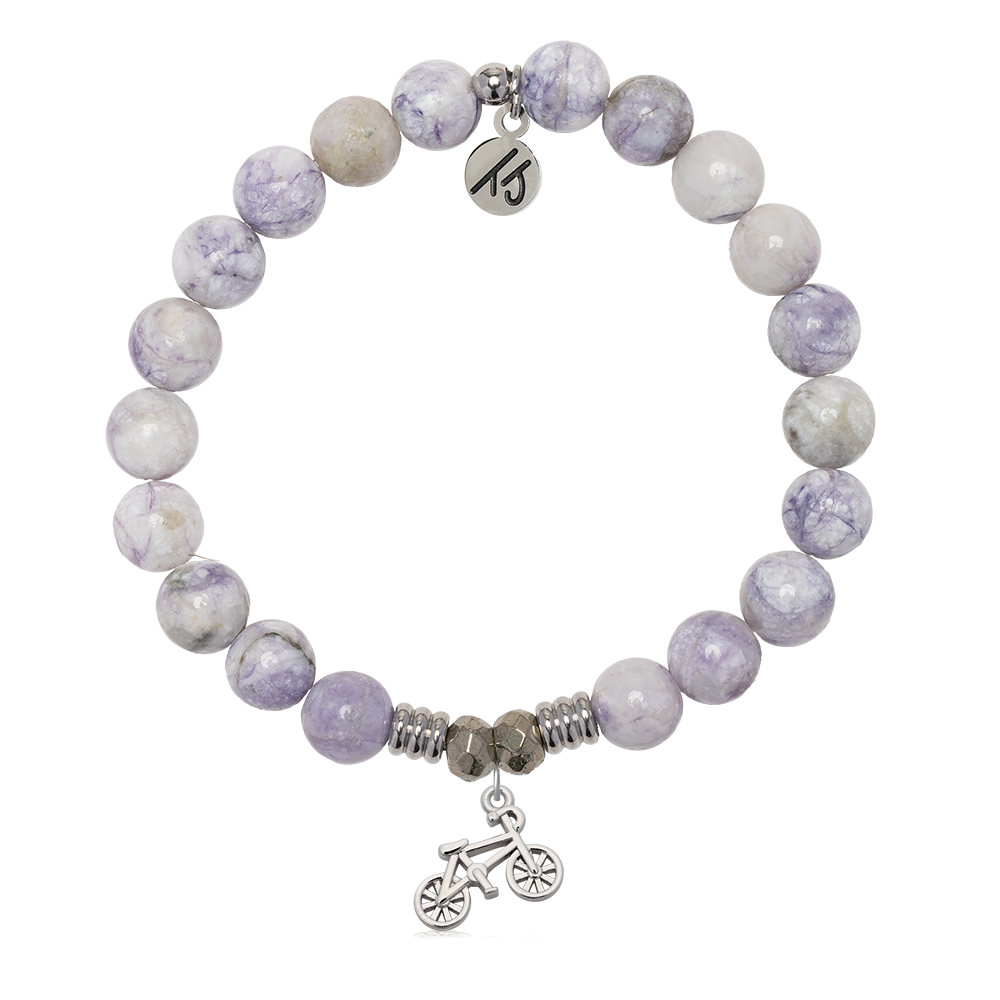Purple Turquoise Gemstone Bracelet with Just Cruise Sterling Silver Charm
