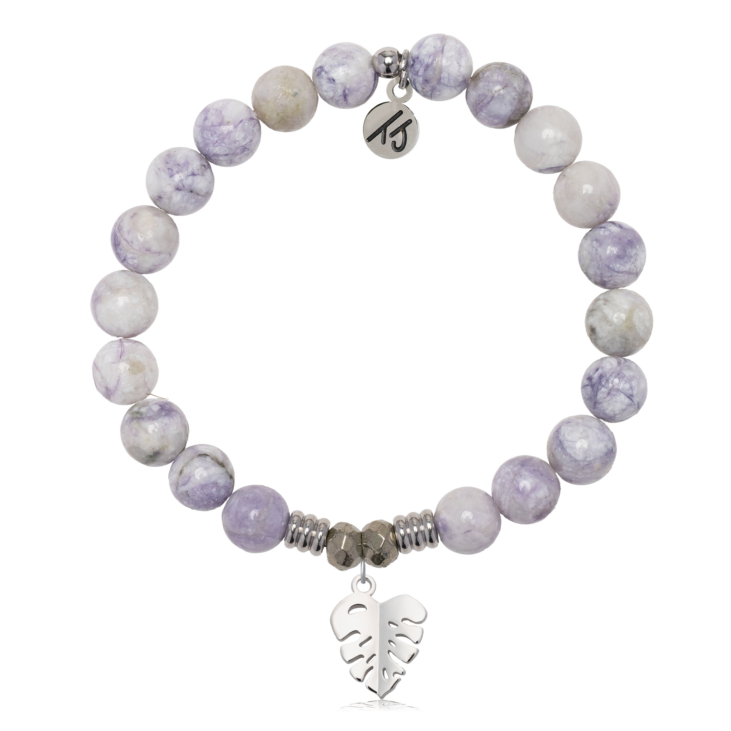 Purple Turquoise Gemstone Bracelet with Paradise Sterling Silver Charm