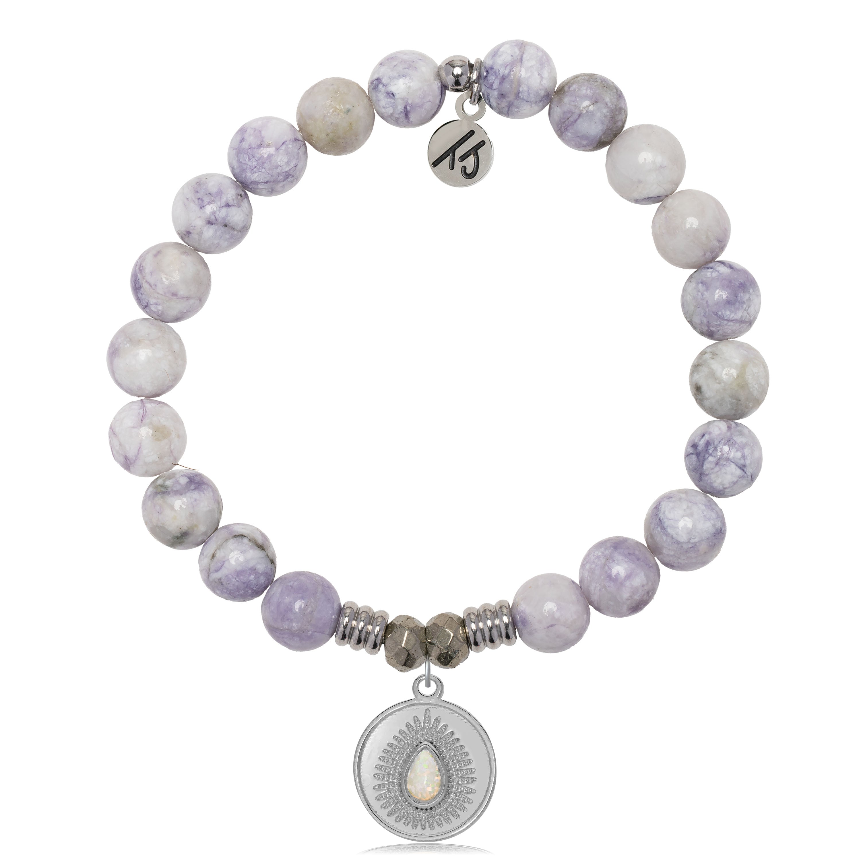 Purple Turquoise Gemstone Bracelet with You're One Of A Kind Sterling Silver Charm