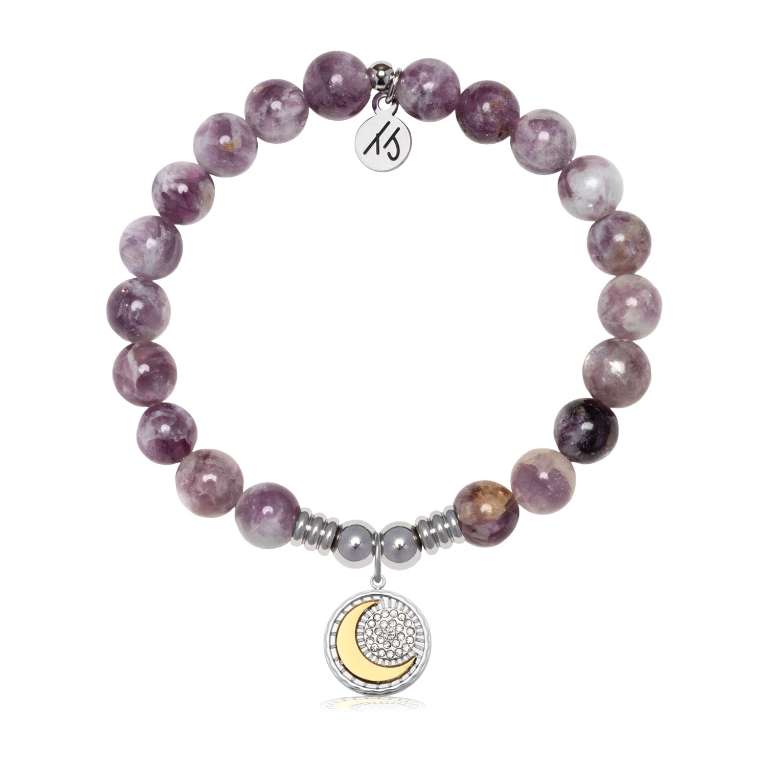 Radiant Soul Charm with Lepidolite Quartz Gemstone Bracelet