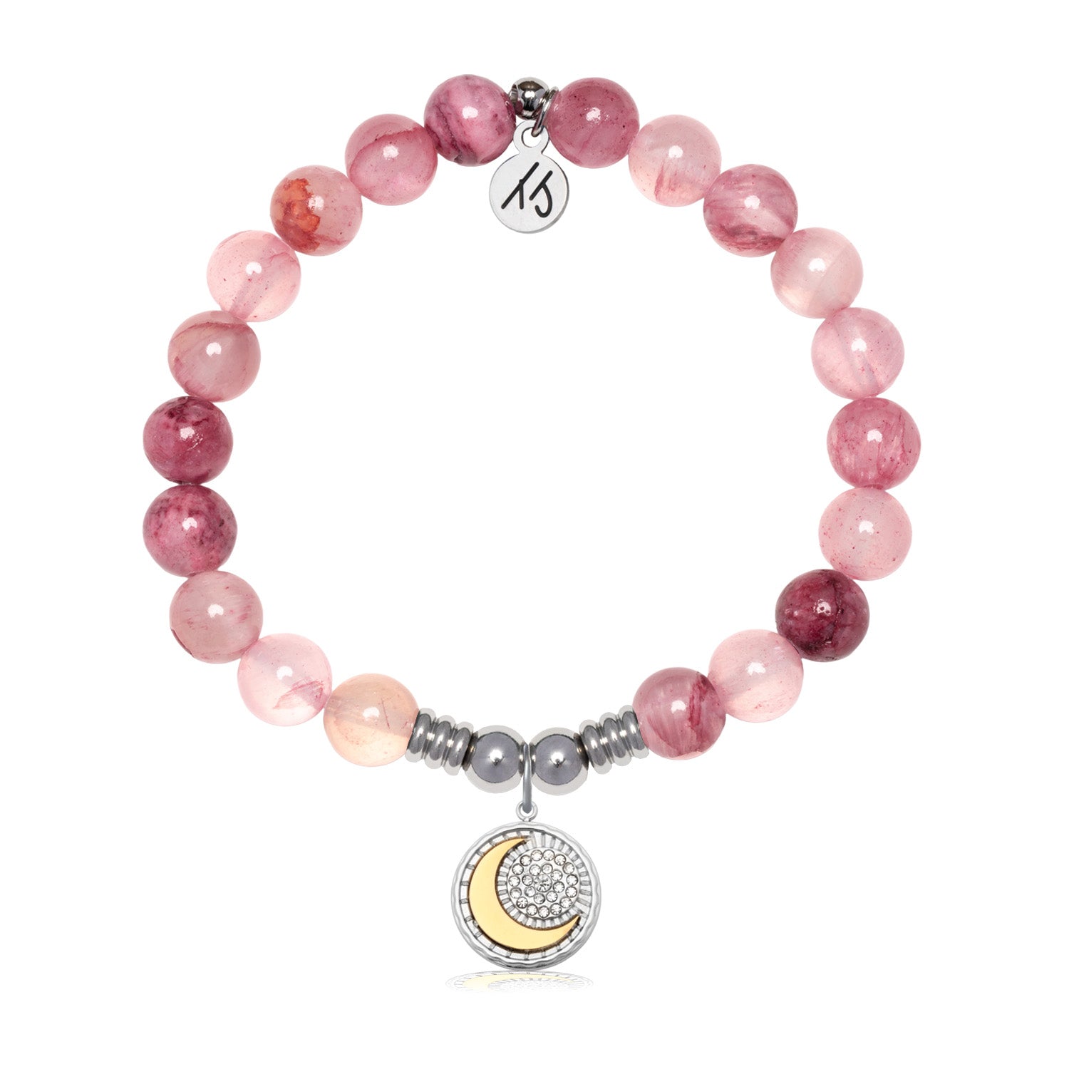 Radiant Soul Charm with Pink Chalcedony Gemstone Bracelet