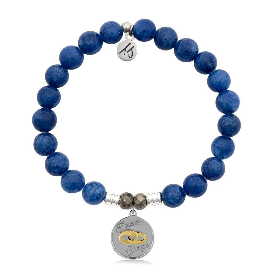 Royal Jade Stone Bracelet with Always and Forever Sterling Silver Charm