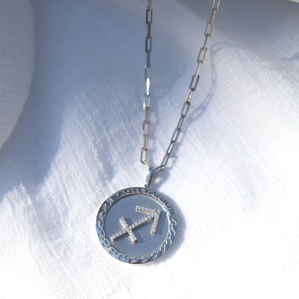 Sagittarius Sterling Silver Zodiac Necklace